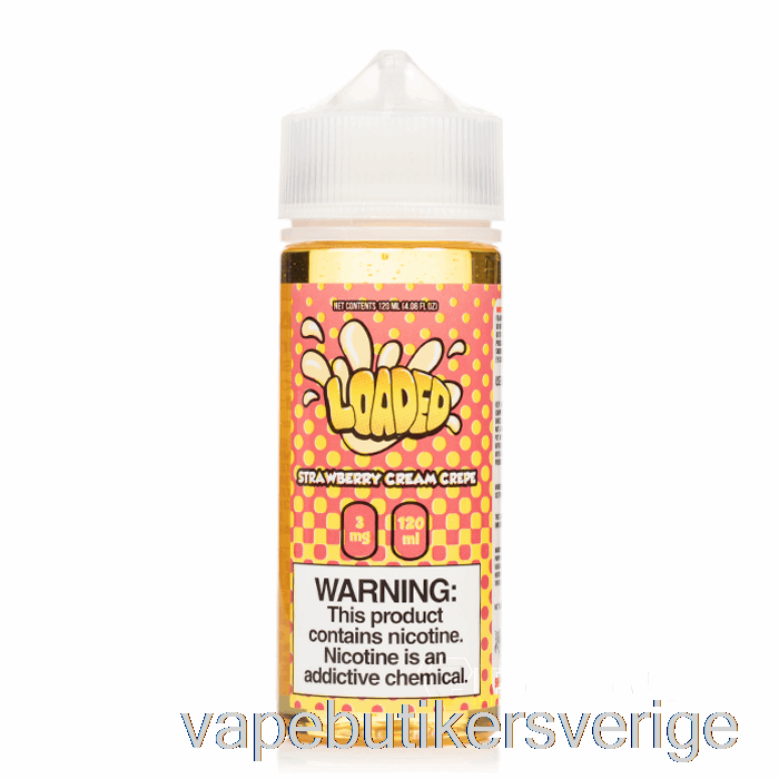 Vape Sverige Strawberry Cream Crepe - Laddad E-vätska - Hänsynslösa ångor - 120ml 6mg